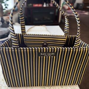 Kate Spade Black and Yellow Striped Tote